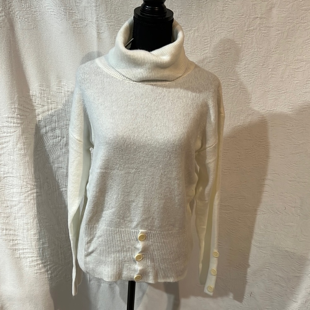 Winter white cowl neck‎ sweater, size small, NWT